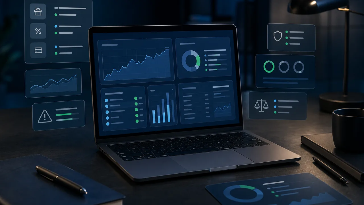 Illustration professionnelle d’une analyse de plateforme crowdlending avec critères de risque et de liquidité.